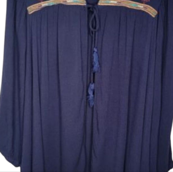 Umgee Tunic Top Kimono Embellished Embroidered Pleated Lightweight Open Front - Picture 7 of 13